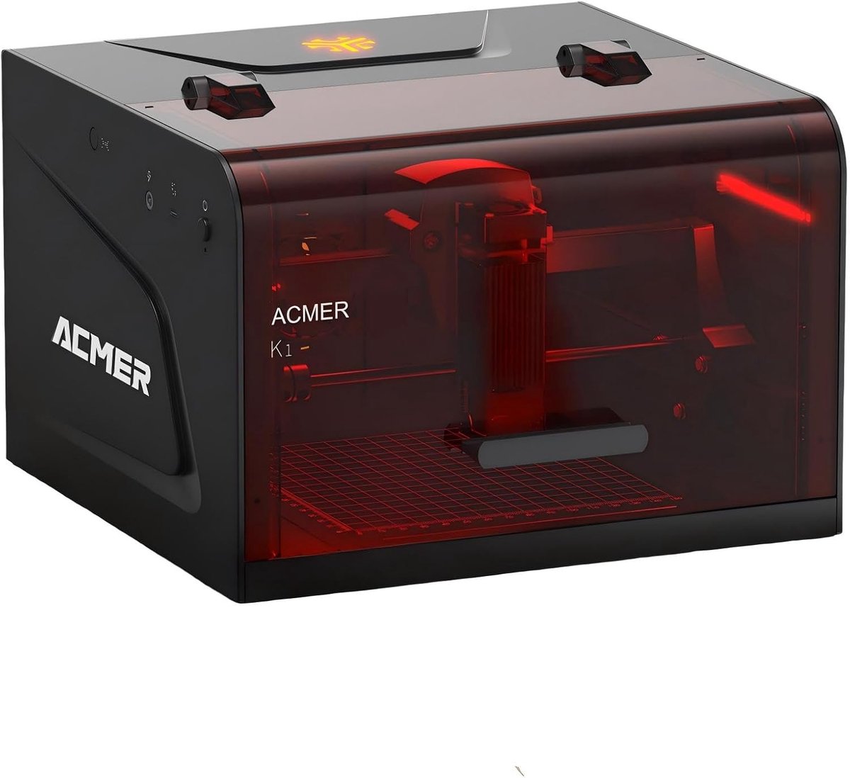 SnelShoppen - ACMER K1 lasergraveermachine 12000 mW, kleine gesloten veiligheidslasersnijder, nauwkeurigheid 0,01 mm voor hout, metaal, acryl, leer, h