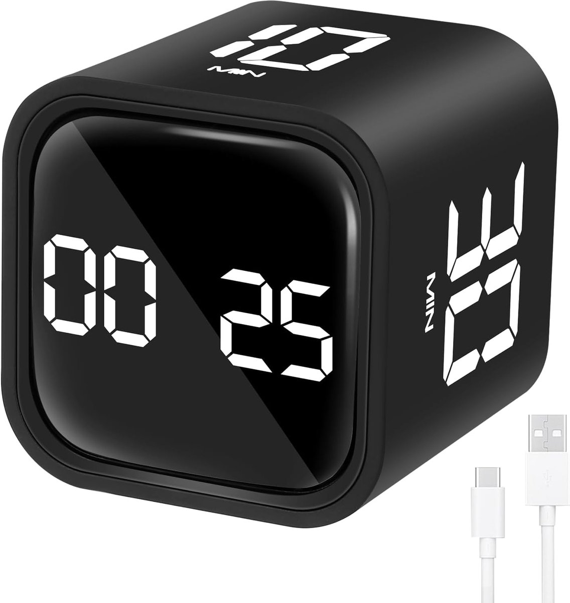SnelShoppen - Digitale timer voor tomaten, 5-10-30-60 minuten, gepersonaliseerde achteruitteller voor kantoor, studio, kinderen, keuken, fysieke oefen