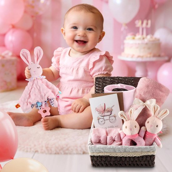 Baby cadeauset - Geboortecadeau meisje - Welkom kindje - Liefdevol samengesteld - 70 x 100 cm - Roze — afbeelding 5