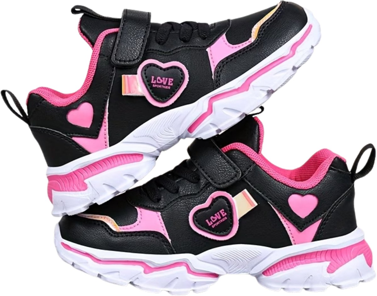 Currero Schoenen Meisjes Sneakers Comfortabel Wandelschoenen Casual Kinder Schoenen 38.5 Zwart