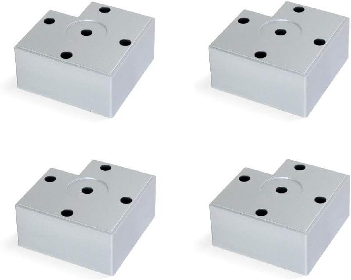 Meubelpoten Set - Ondersteunende Voeten - Meubels Verhogen - Stapelbaar Ontwerp - Hoogte 45 mm - Metaalgrijs