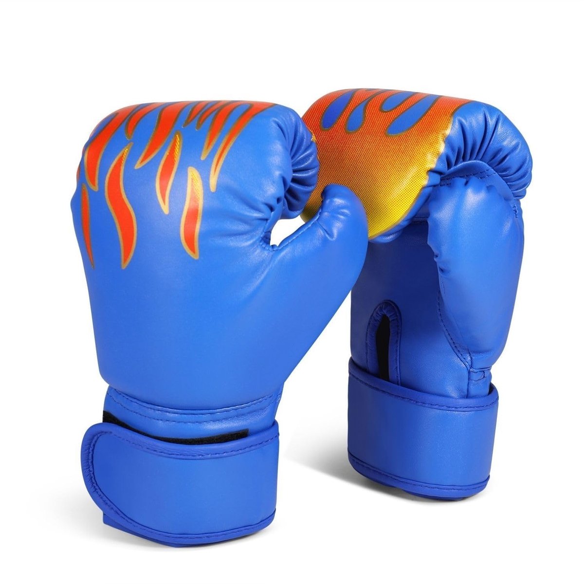 SnelShoppen - Flexzion Bokshandschoenen voor Kinderen 3-8 Jaar, 4 oz Sparring Handschoenen in Fire Blue voor Kickboksen, MMA en Muay Thai Training