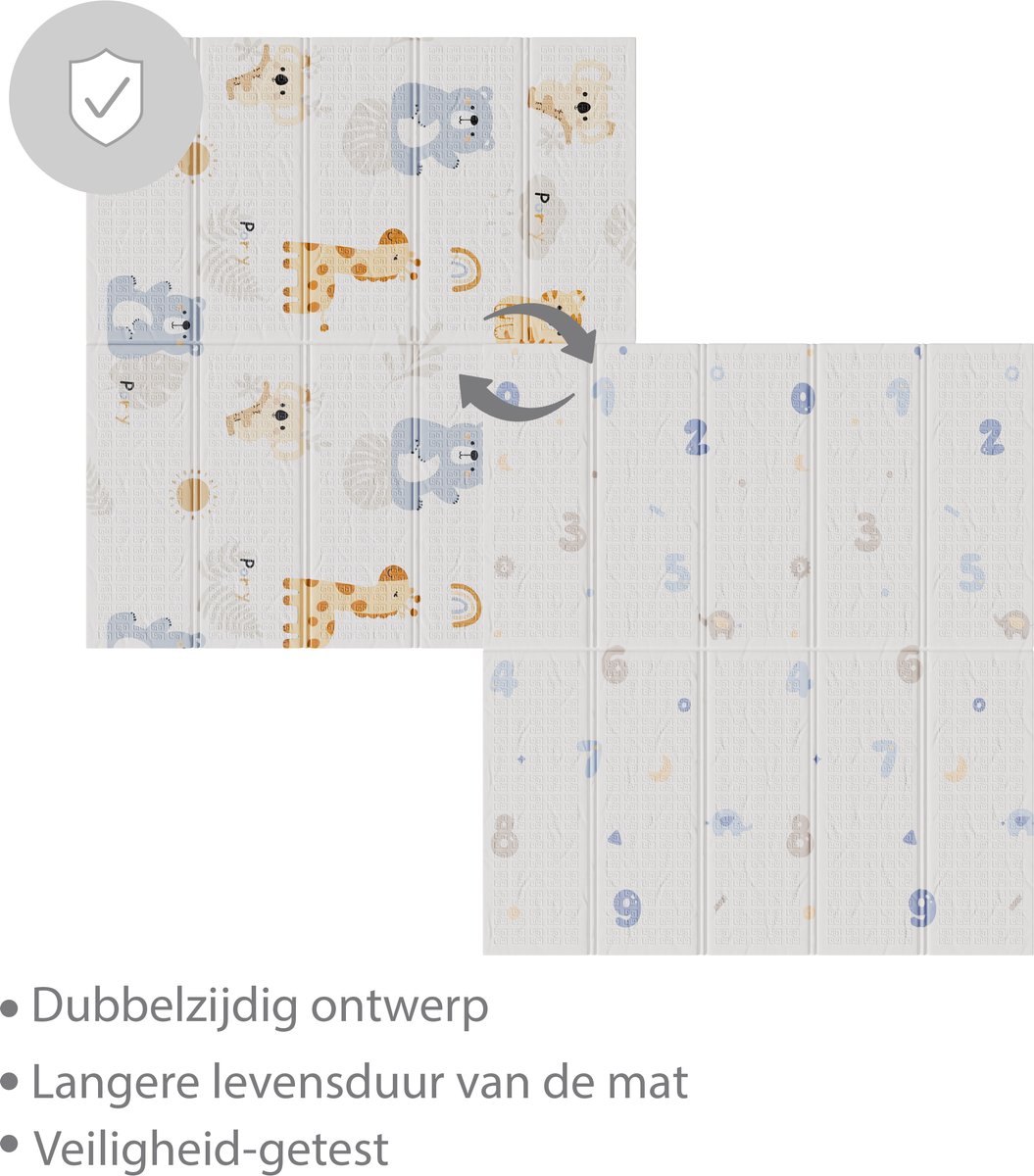 Liefjes & Co Speelmat Baby - Speelkleed Baby 180x200x1,5 cm – XPE Foam Speelkleed – Dubbelzijdige - Opvouwbaar thumbnail 3