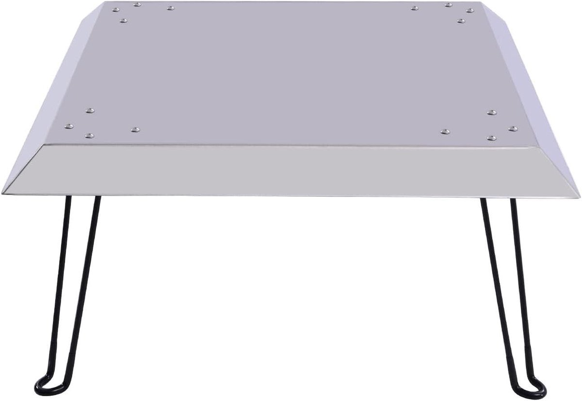 Vuurkorf Beschermhoes - Warmte Scherm - Buiten Verwarmen - Inklapbaar Met Poten - 63.5 x 63.5 cm - Zilver