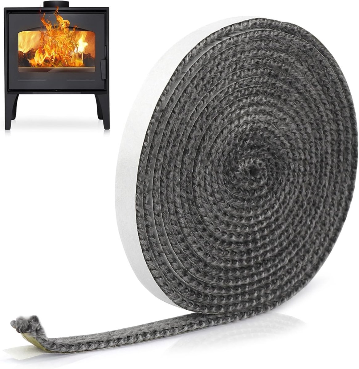 Hittebestendig Oven Dichtingskoord voor Rookovens, Haarden en Houtkachels - 3mm x 10mm x 3m, Ideaal voor Schoorsteenverlenging en Isolatie