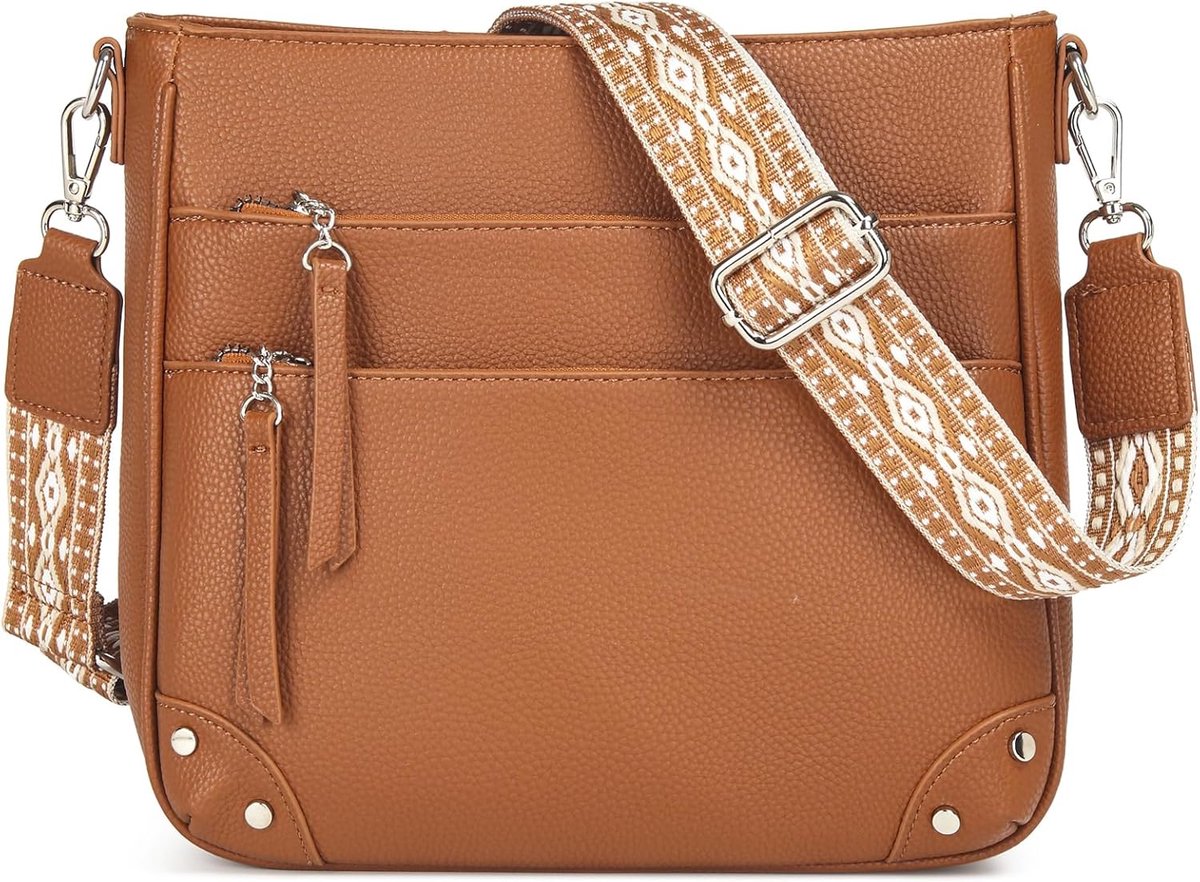 Women's Shoulder Bag, Medium PU Leather Handbag, Crossbody Bag, Soft Tote Bag with Adjustable Wide Strap - ShopVlot