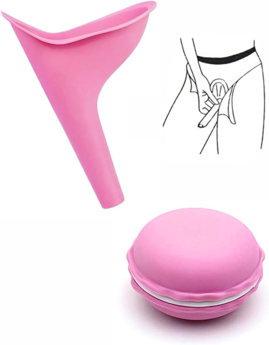 Herbruikbare pijnhulp voor vrouwen met lagerbox, Draagbare urinalen voor wandelen en camping, Comfortabele accessoires voor onderweg