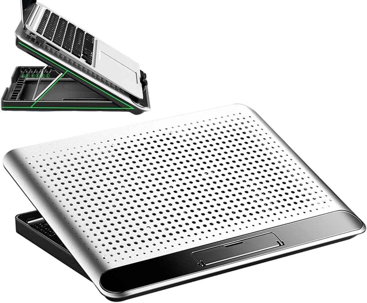 Laptop Ventilator - Koeler Standaard - Oververhitting Voorkomen - Geluidsarme Luchtstroom - 35 cm Breed - Zilver