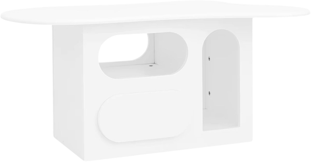 Salontafel 97 X 45 X 43 Cm Wit/Houtlook - met Opbergruimte, MDF - voor Woonkamer