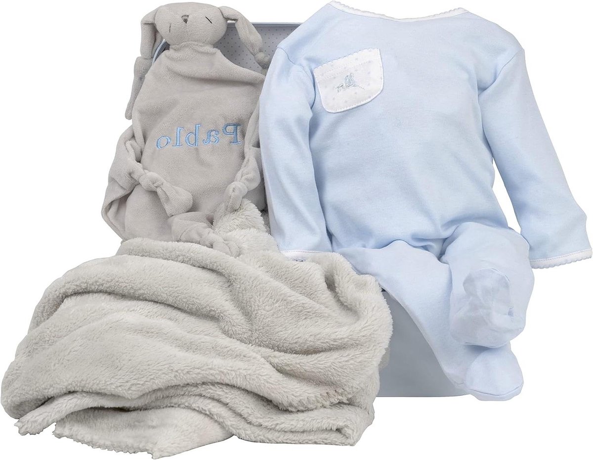 Babymand Cadeauset - Nieuw Geboren Geschenk - Slaapcomfort Baby - Gepersonaliseerde Artikelen - 3-6 Maanden - Blauw