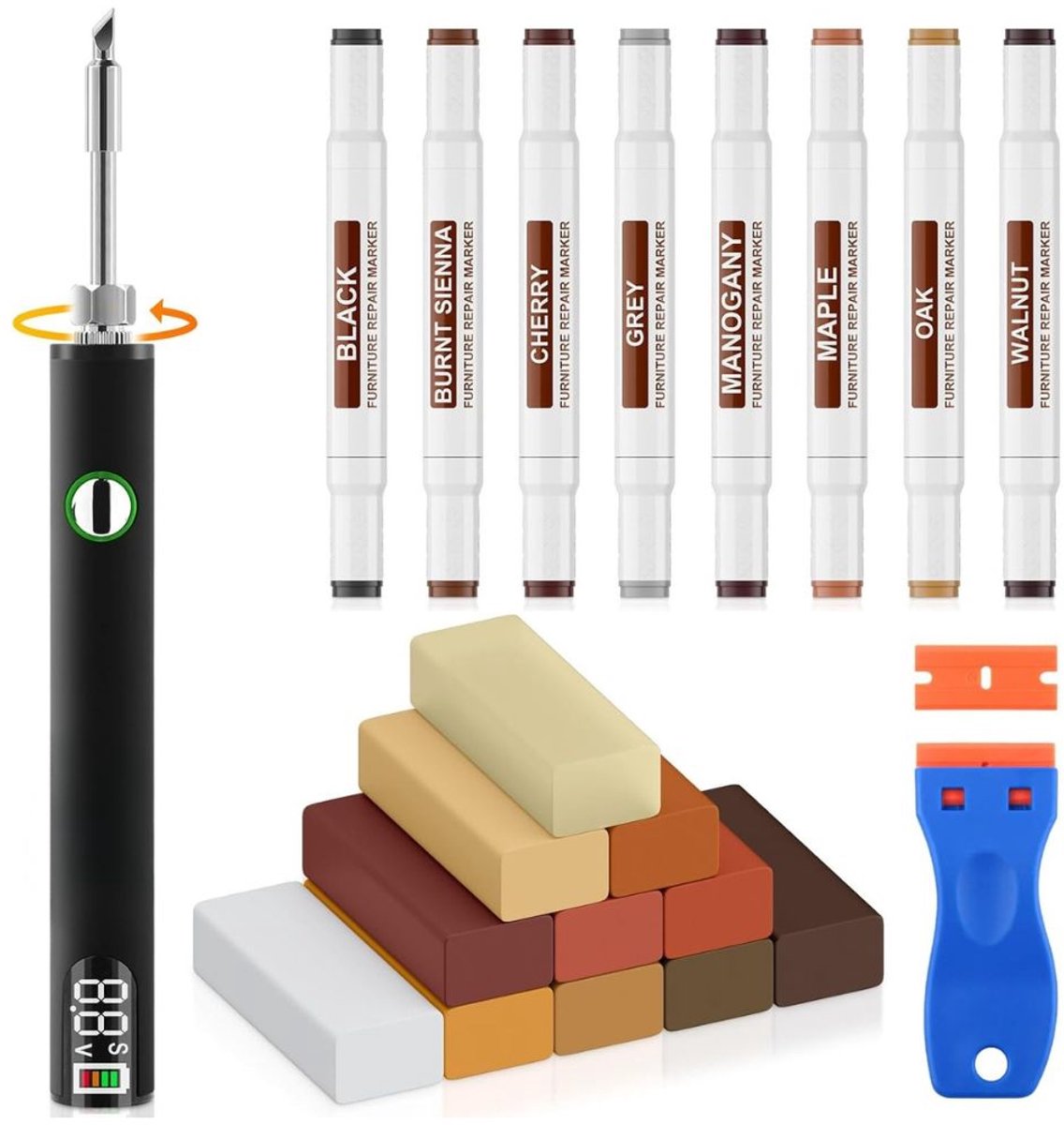 Zavio®Laminaat Reparatieset - Laminaatvuller - Vuller - Stiften Set