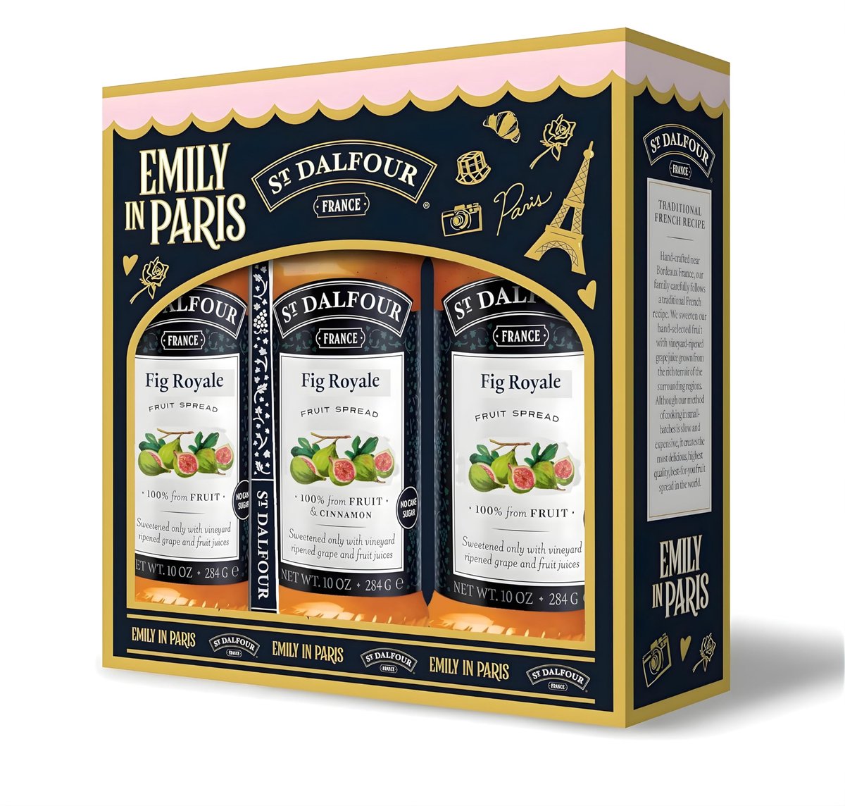 St. Dalfour Emily in Paris Vijgenjam 284 g – 3-Pack – Zonder Toegevoegde Suikers, 100% Fruit