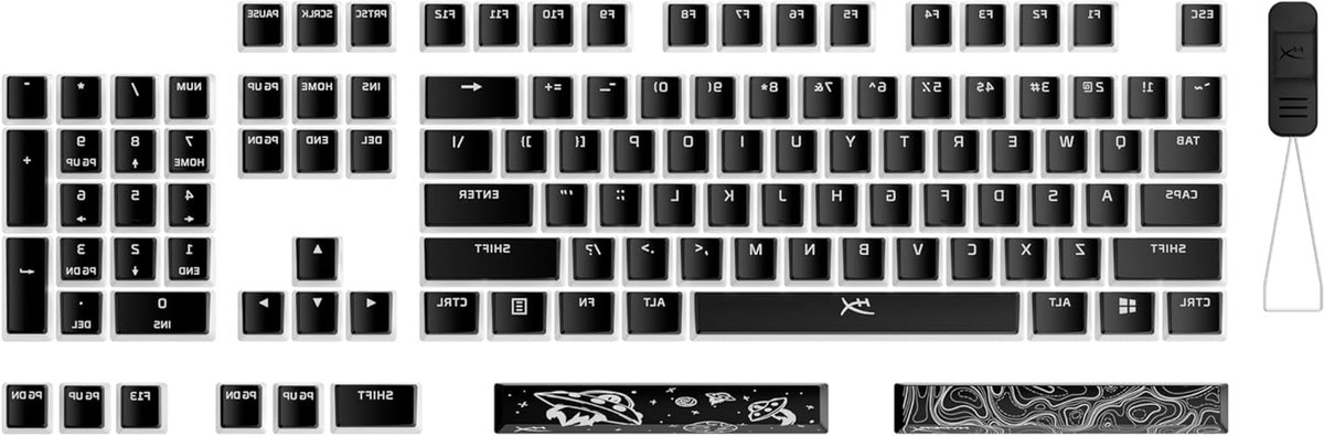 Toetsenbord Keycaps - PBT Keycaps - Toetsenbord Personaliseren - Dubbellaags Ontwerp - 112 Toetsen - Zwart