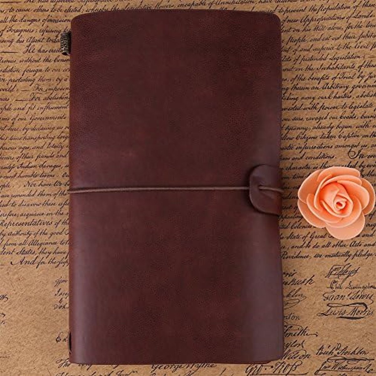 reisnotitieboek van PU-leer, gepantserde notitiesboek, gepersonaliseerd dagboek, navulbaar notitieblok, 5 kleuren, optioneel donkerbruin for mensen van alle leeftijden