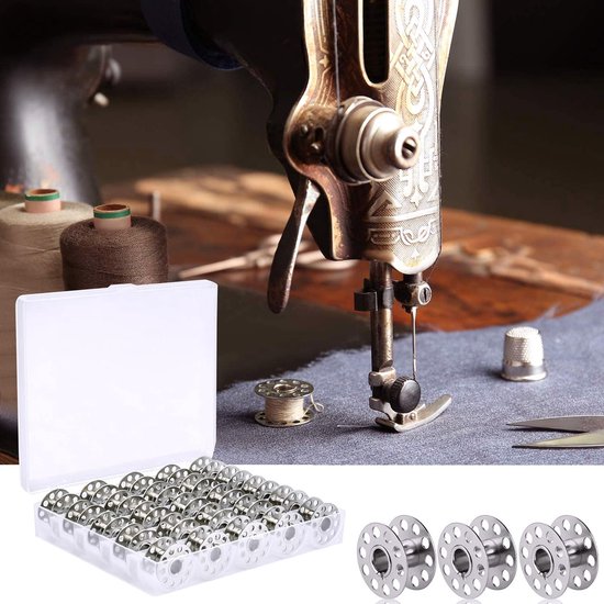 leeg naaimachine spoel met opbergdoos, metalen garenspoel, 25 stuks — afbeelding 5
