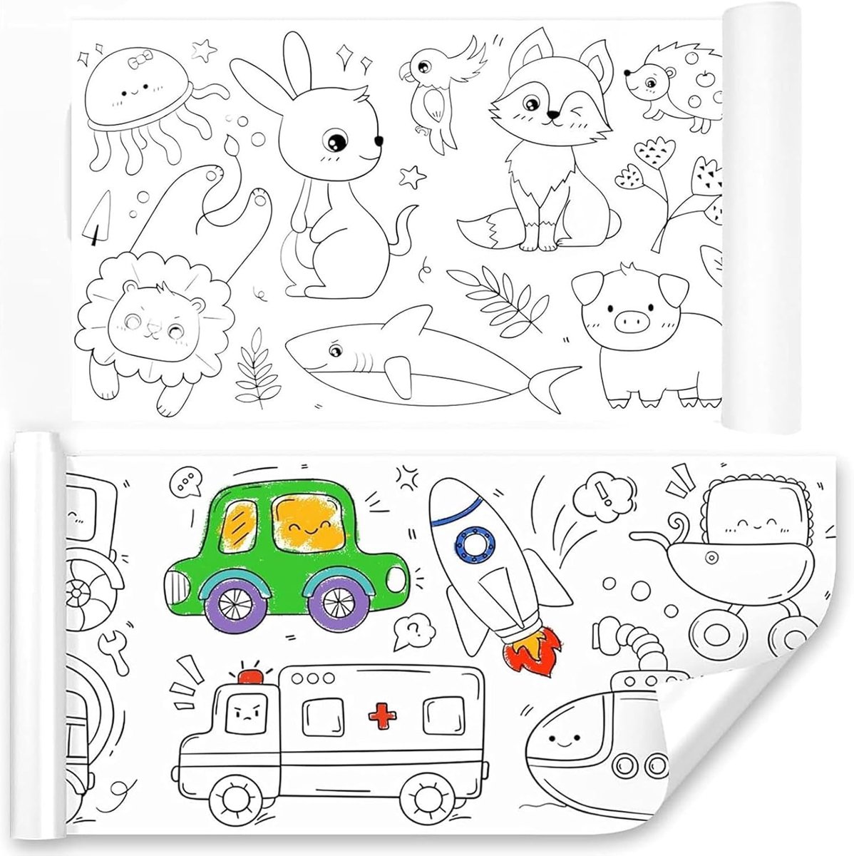 Tekenpapierrol, tekenrol voor kinderen, snijbaar schilderpapier, schilderpapier, rol, doe-het-zelf schilderposter voor kinderen, gerecycled schilderpapier voor peuters en studenten