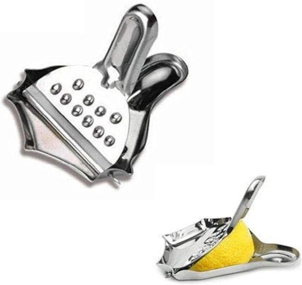 Slice Squeezers Set 4pack - GOODCHANCEUK RVS Handmatige Juicer Voor Oranje Limoen Citrus Handheld Citroen Wedge Clips Zilver