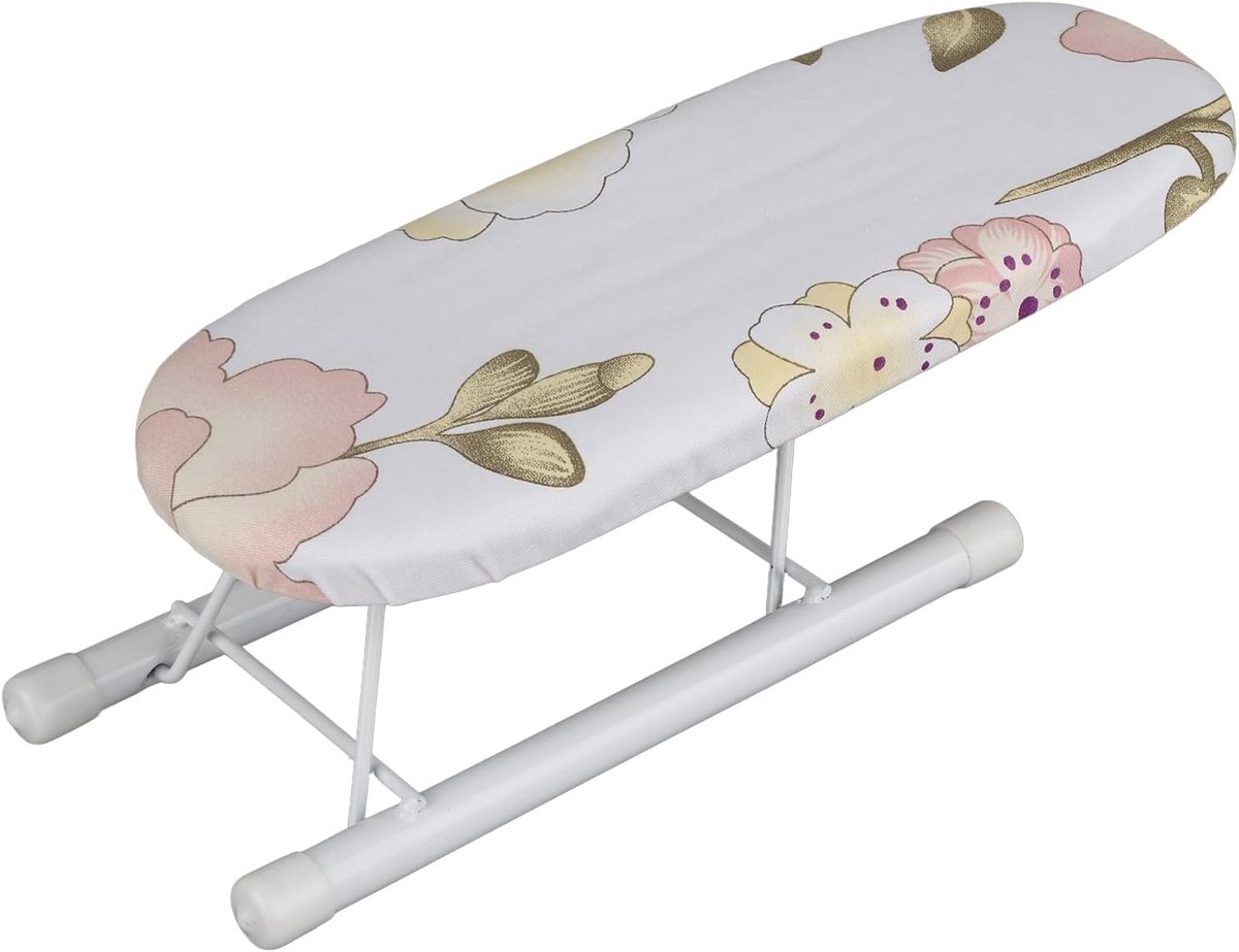 Mini Tafelblad Strijkplank met Opvouwbare Benen Katoenen Hoes Voor Mouw Home Reizen Manchetten Kragen Handlingstafel (Pioen)