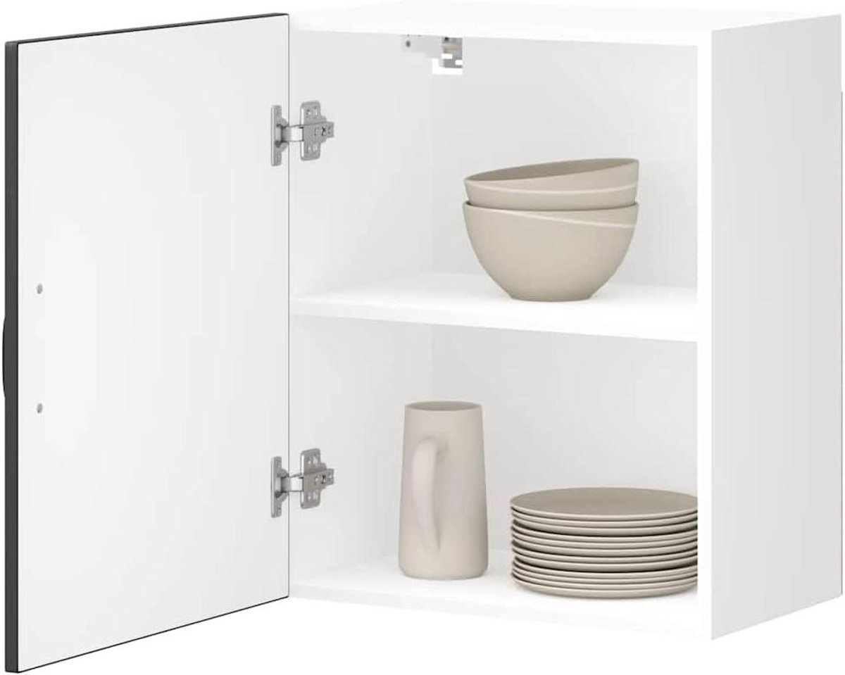 Keukenkast met Glas - Wandkast Opbergkast - Keuken Organiseren - Vier Deuren - 50 x 31 x 60 cm - Zwart