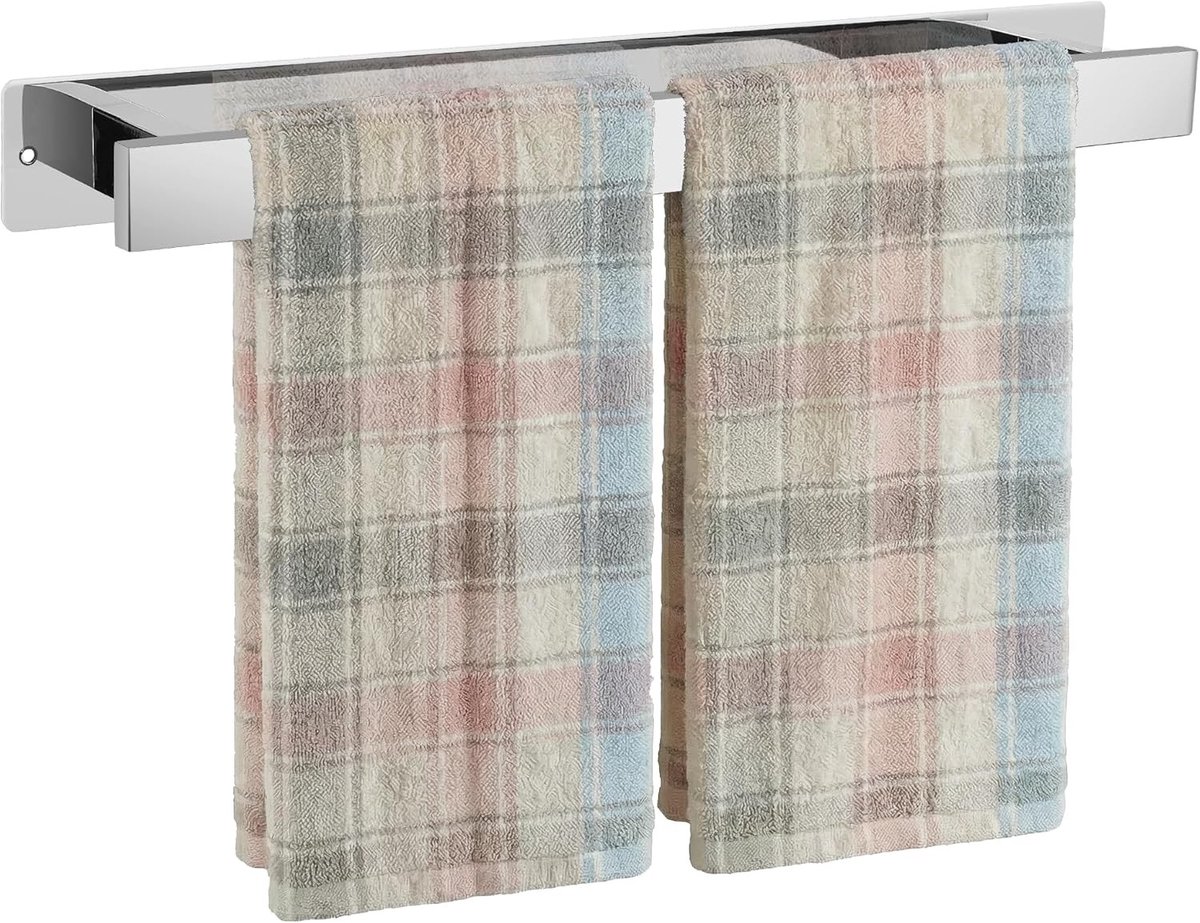 RVS Handdoekrek van 20 Inch voor Grote Handdoeken, Sterke Zelfklevende/Muurbevestiging, Roestvrij en Duurzaam Handdoekhouder voor Badkamer en Keukenopslag