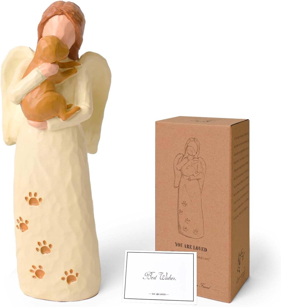 beeldje van vriendschap, hond herdenking geschenken voor een rouwende huisdiereigenaar, hars gebeeldhouwd handgeschilderd huisdier gedenkbeeld voor hondenliefhebbers