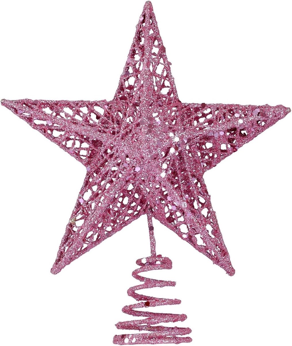 ster topper, 20 cm kerstboomtop ster, kerstboomtop ster, kerst ster boomtop, glitter kerstboomtop, voor kerstboomversiering (B)