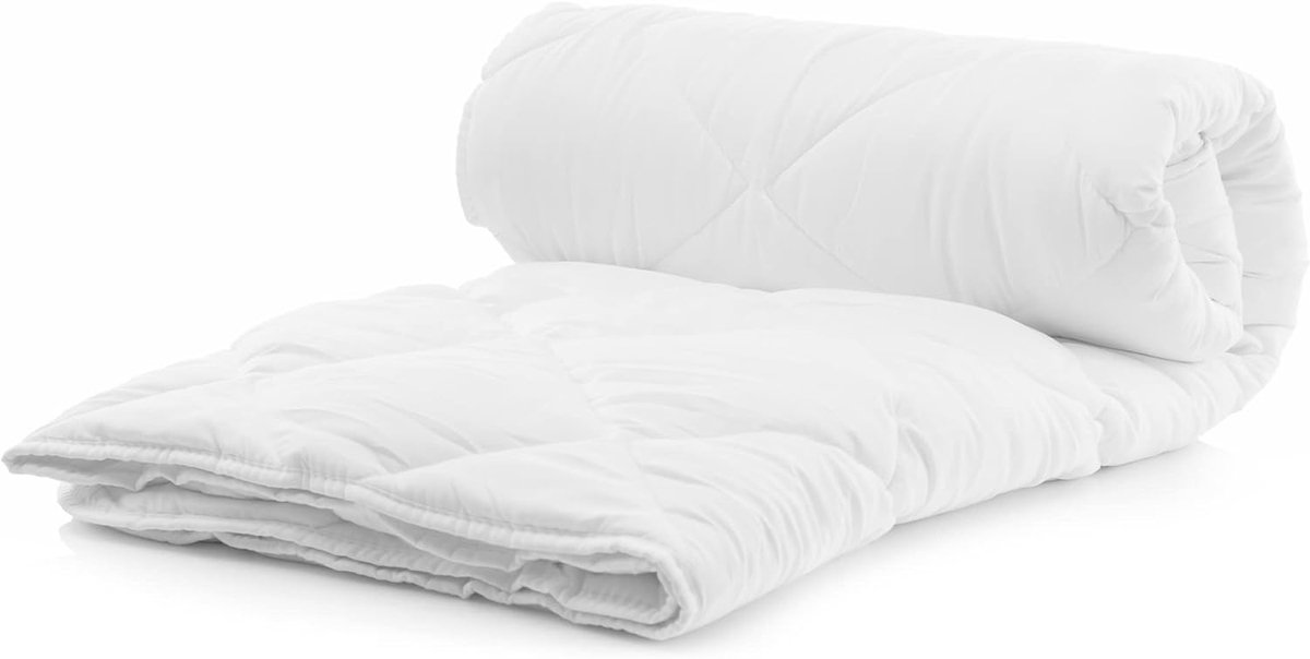Zomerdekbed 135 x 200 cm, 170 g/m², dun en licht dekbed voor zomer, anti-allergische deken, wit