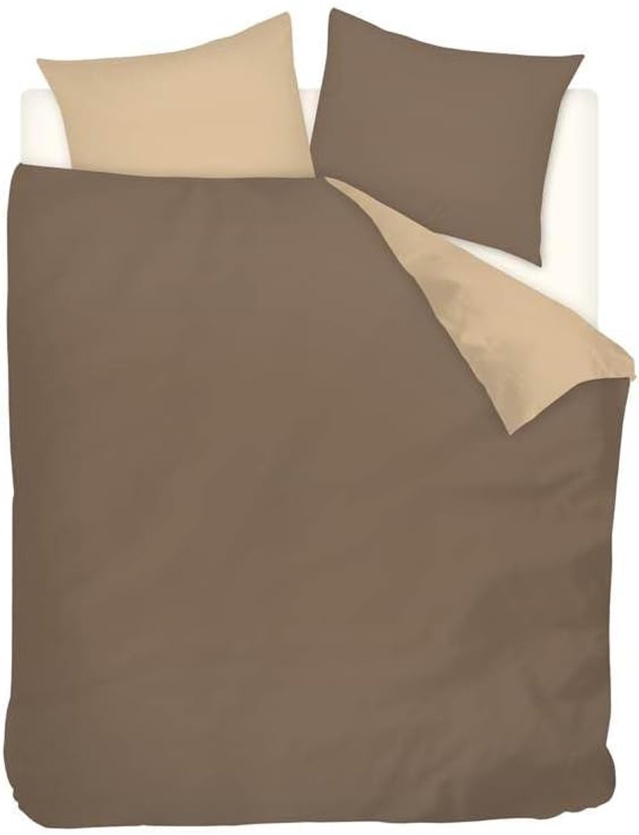 Dekbedovertrek - 240x200/220 cm + 2 kussenslopen 60x70 cm - Taupe/Camel