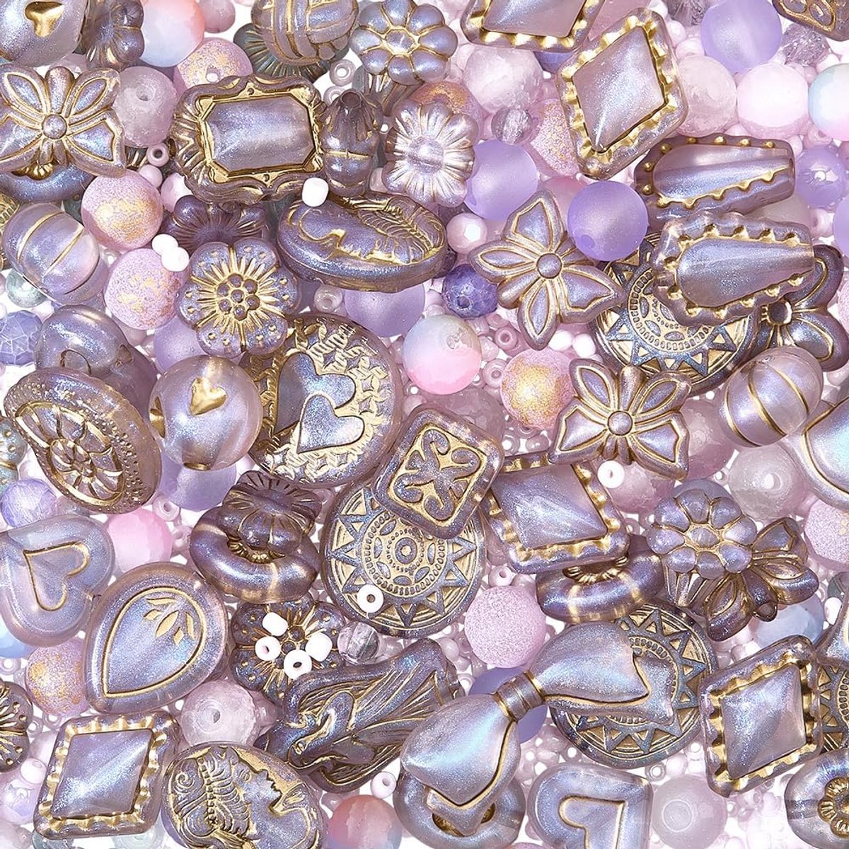 1 doos 280 stuks geassorteerde paarse glaskralen Boheemse acryl kralen bulk vintage ronde kristal facet losse ponyzaad spacers voor sieraden maken armbanden kettingen oorbel doe-het-zelf