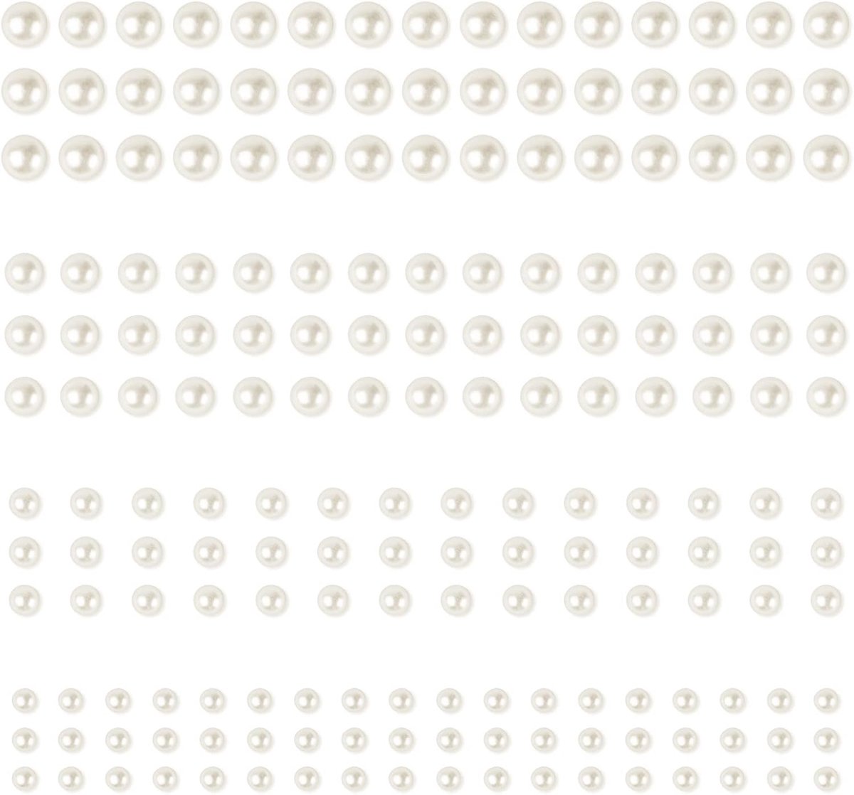 990 stuks zelfklevende parelstickers, 6 vellen witte zelfklevende achterkant parelstickervellen voor doe-het-zelf ambachten, juwelen, kleding, make-up, festival, carnaval decro (3 mm/4 mm/5 mm