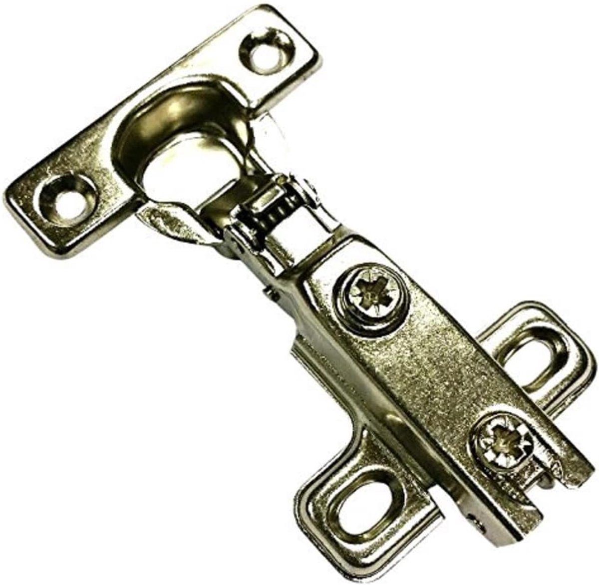 Hardware BH06011 Kast Scharnier 26mm 95 Graden Zachte Sluiten ZP Slide-On Volledige Overlay, Set van 2 Stuk