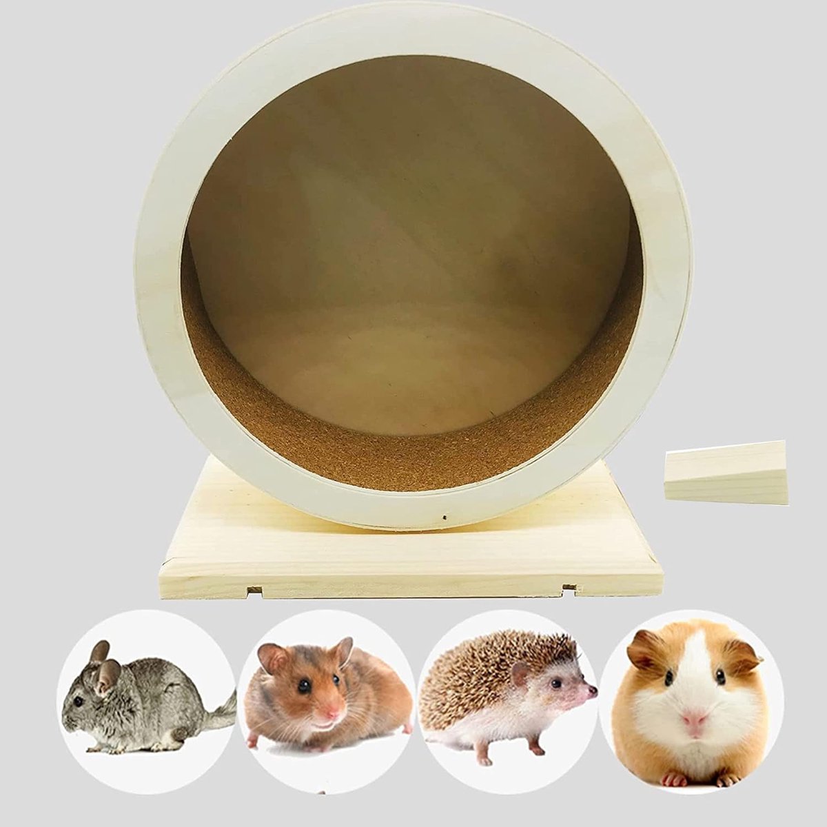 Hamsterwiel van hout voor kleine huisdieren, loopfiets voor hamsters, muizen, gerbils, ratten, speelgoed, maat S