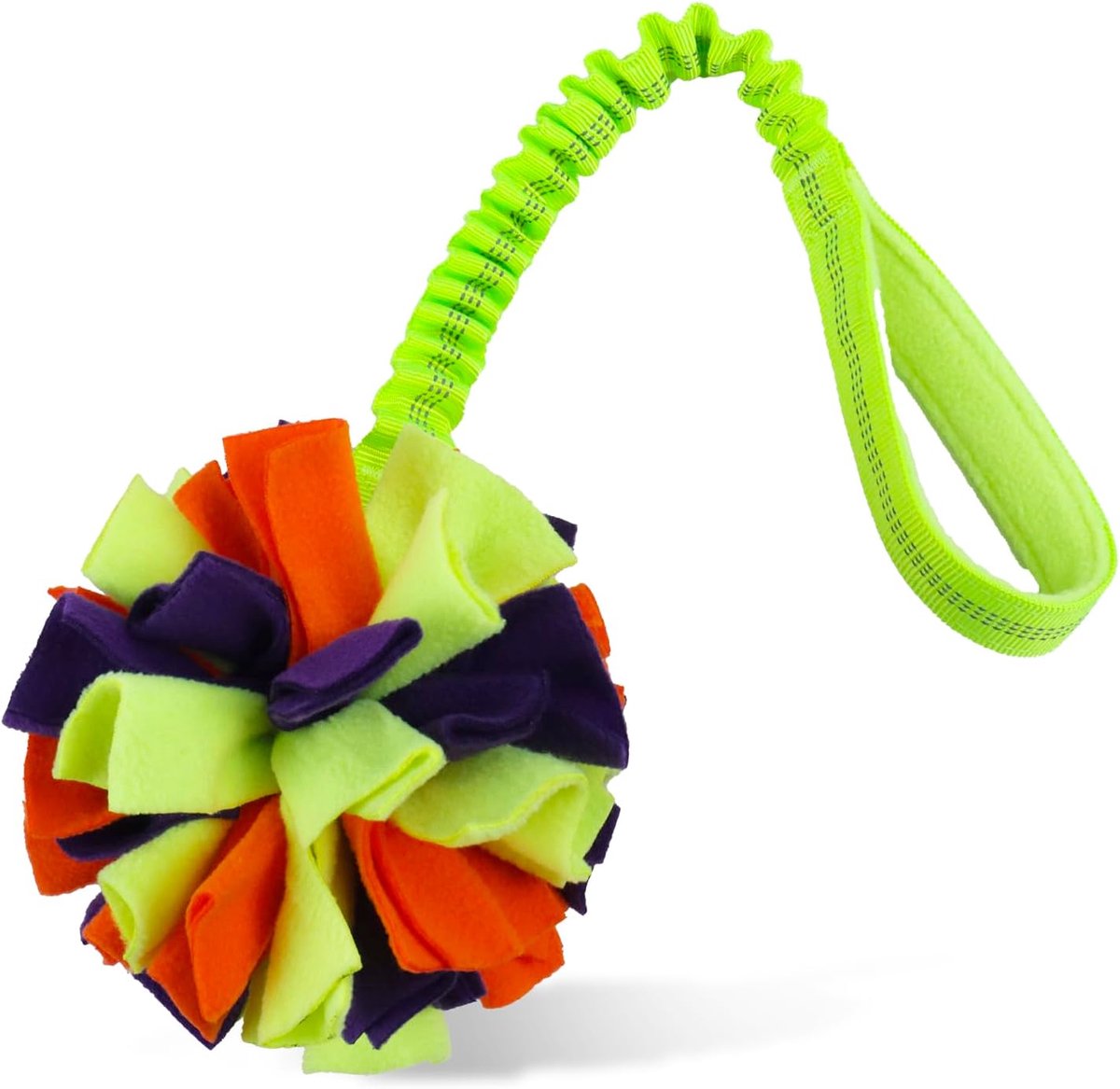elasticiteit Bungee-touwspeelgoed, zachte snuffelpuzzel puppyballen, interactieve traktatie doseren hondenbal voor kleine middelgrote huisdieren (oranje-geel)