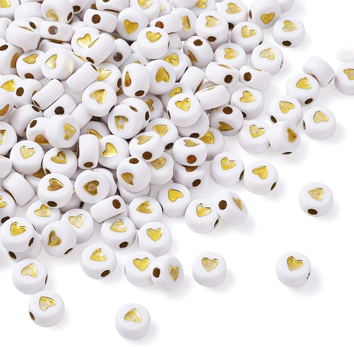 350 stuks/50 g platte ronde acryl hartkralen liefde ponyschijf munt mini losse tussenruimte kralen voor sieraden maken kinderen doe-het-zelfprojecten vriendschap naam armbanden
