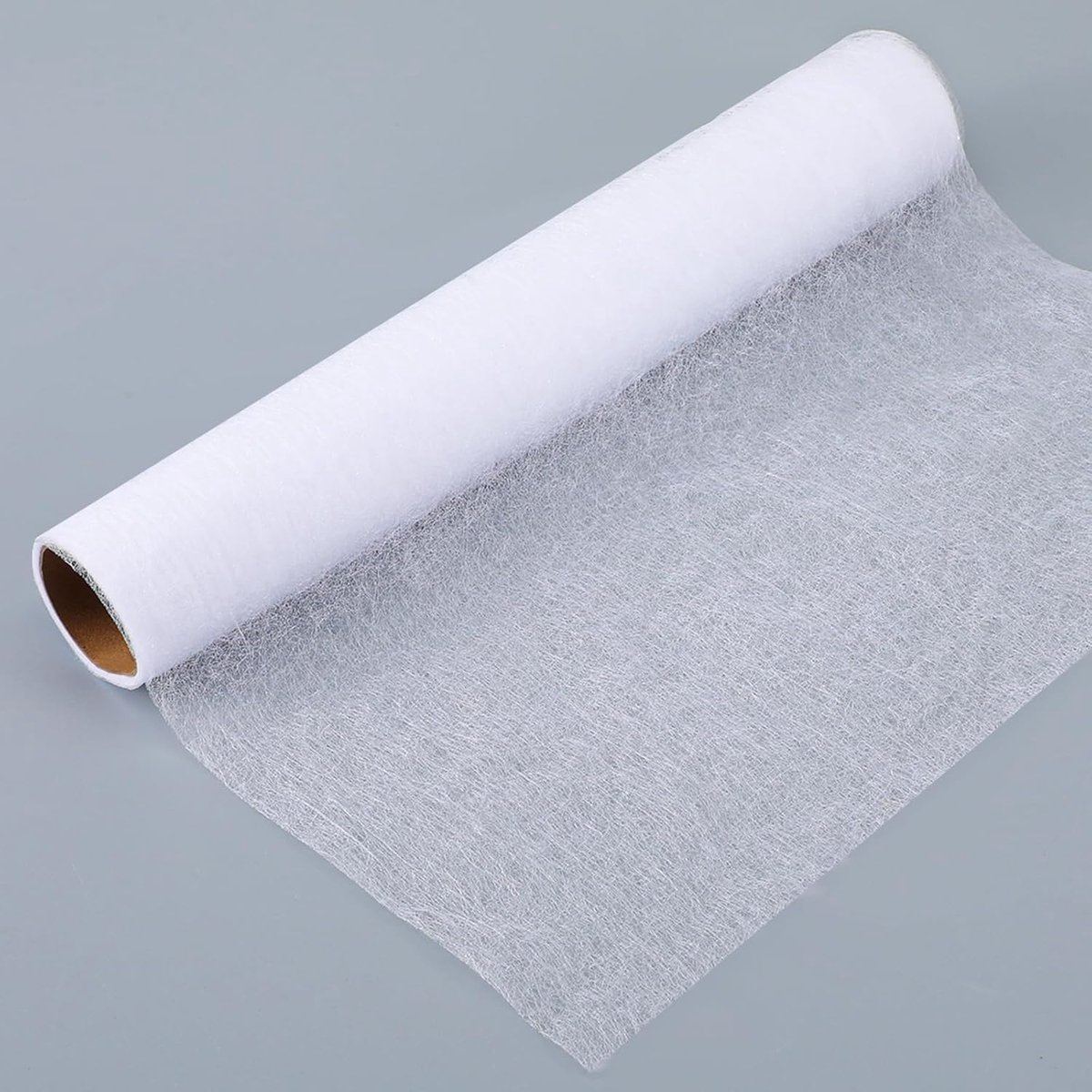 1 rol, 30 × 450 cm, licht strijkvlies om te versterken, strijkvlies, dubbelzijdig hechtend, voor naaihandwerk, knutselen, doe-het-zelf borduurwerk (wit)