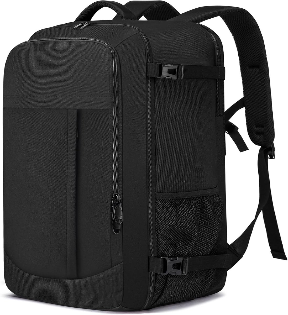 Thijox - 55x40x20 Handbagage Rugzak voor Vliegtuig - 44L Grote Reisrugzak met 18 Inch Laptopvak, Anti-Diefstal, Geschikt voor Mannen & Vrouwen, Zwart