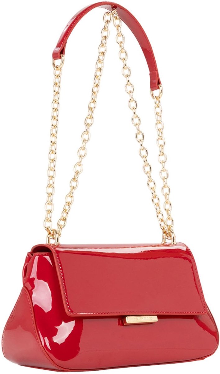 SnelShoppen - Luxe schoudertas Afrodite Flap Bag in Rubino Rood van Hoogwaardige Kwaliteit voor Feest, Dagelijks Gebruik en Uitgaan