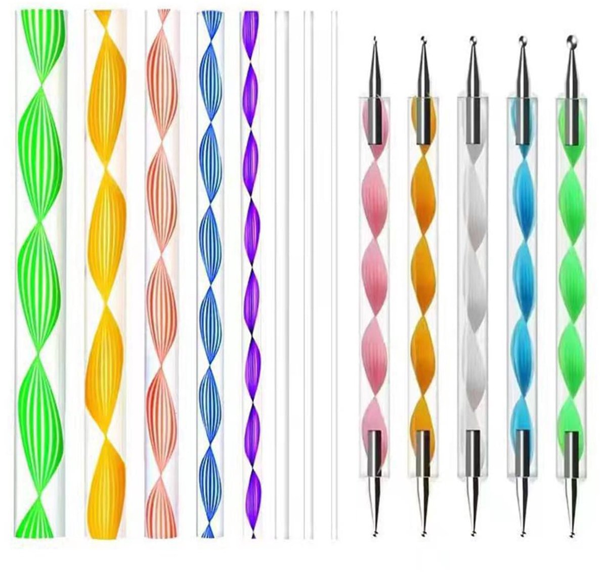 13 stuks Mandala kunst punteerwerktuigen, set voor het beschilderen van stenen, dotting tool bolpennen, puntschilderij, nagelkunstpennen, voor DIY, steentekening, polymeerklei, pottenbakken, handwerk