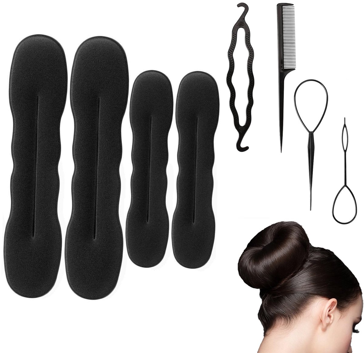8 stuks gereedschap voor het vlechten van haar, gereedschap voor het vlechten van haar, doe-het-zelf accessoires voor dames en meisjes met gemiddeld en lang haar