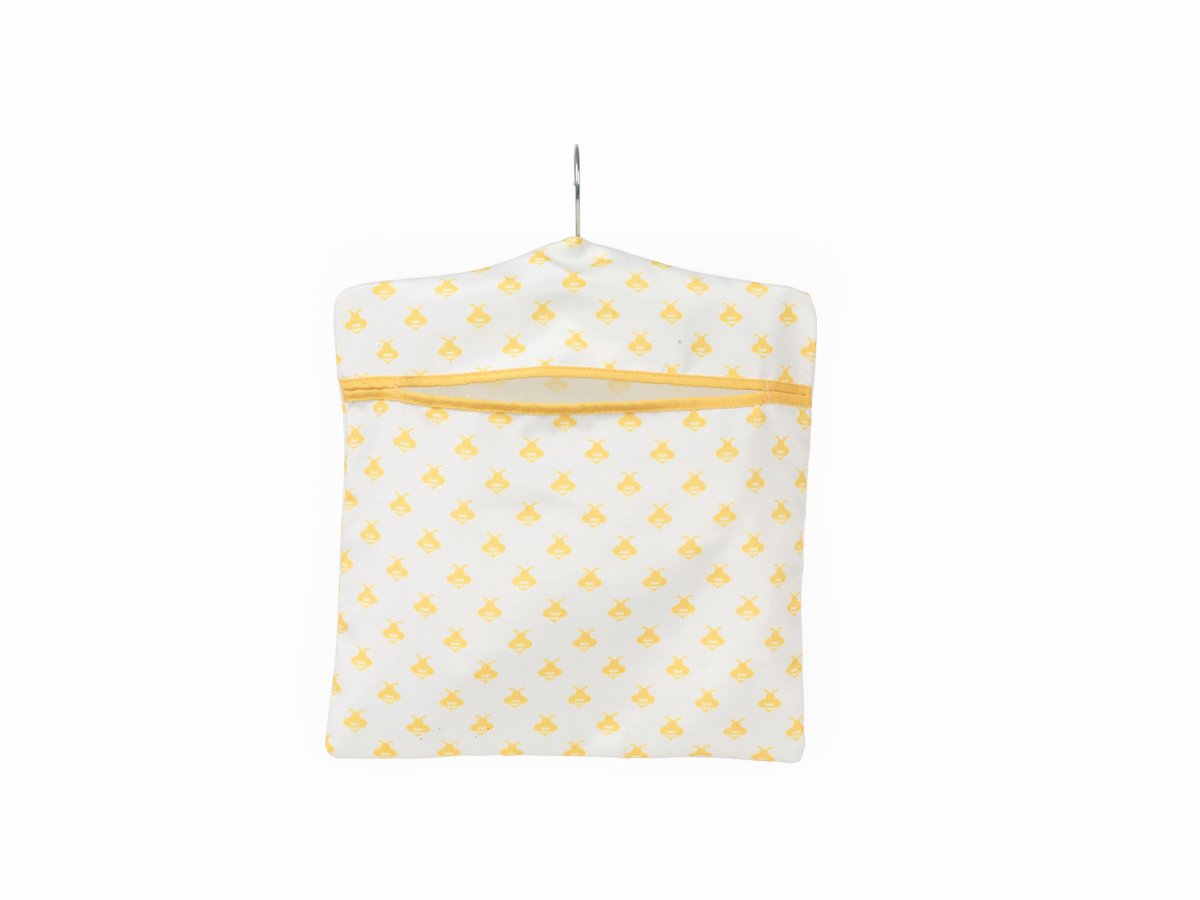 KL081575BEU7 ophangzak voor haringen, ophangbeugel voor aan de lijn, waslijn, opbergtas met haak, geschikt voor maximaal 50 kledingclips, 33 x 30 cm, Busy Bee Design