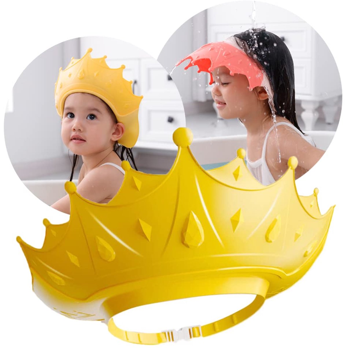 Douchemuts Voor Kinderen, Verstelbare Kroon, Haren Wassen, Kinderbescherming, Schild, Shampoo, Bescherming, Baby-Vizier Voor Ogen, Oren En Gezicht
