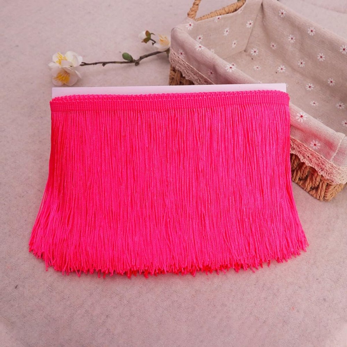 5 yards x 15 cm franje boord, franjelint decoratielint zijde kwastjes, dansfranjes, franjes, linten voor naaien, doe-het-zelf knutselen, kleding, kostuumgordijnen, decoratie, fluorescerend