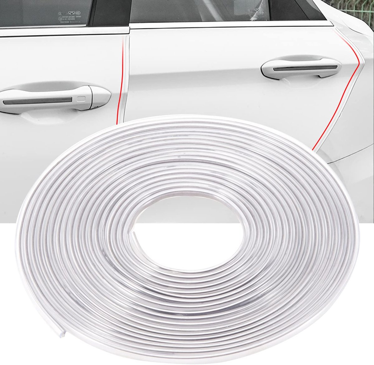 autodeurrandbescherming, autodeurafdichting met U-vormige accessoires, binnenafdichting, deurrandbescherming, geschikt voor de meeste auto's (10m)