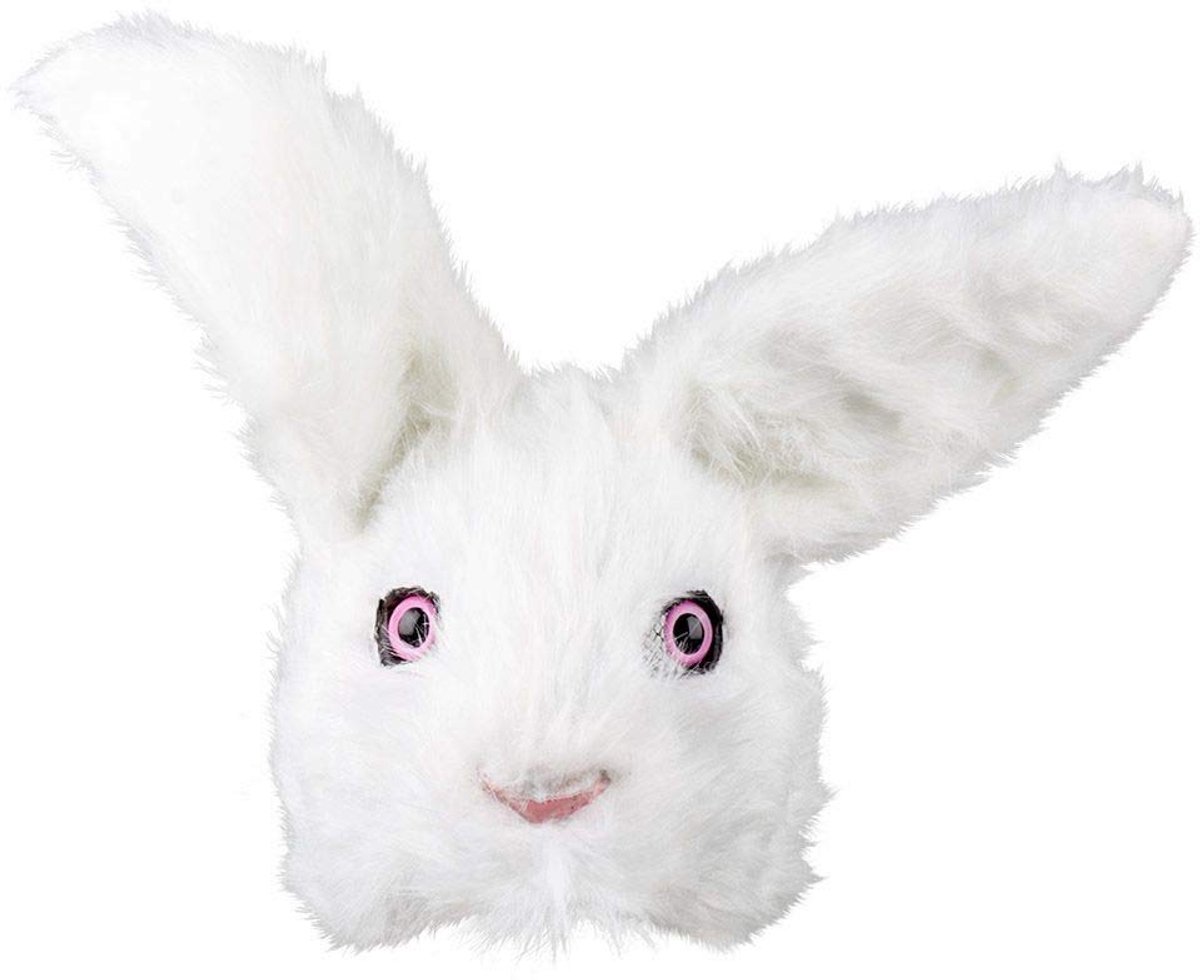 - Pluche halfmasker, one size, gezichtsmasker, dierenmasker, bontmasker, accessoire, kostuum, vermomming, carnaval, themafeest