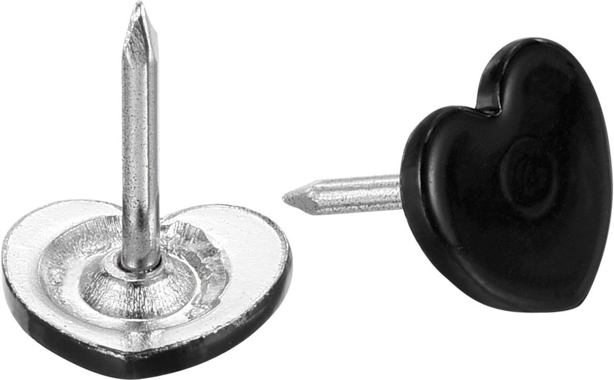 30 stuks behangnagels, platte kop 11 mm x 12,5 mm voor decoratieve meubelnagels voor meubels, hoofdeinde, zwart