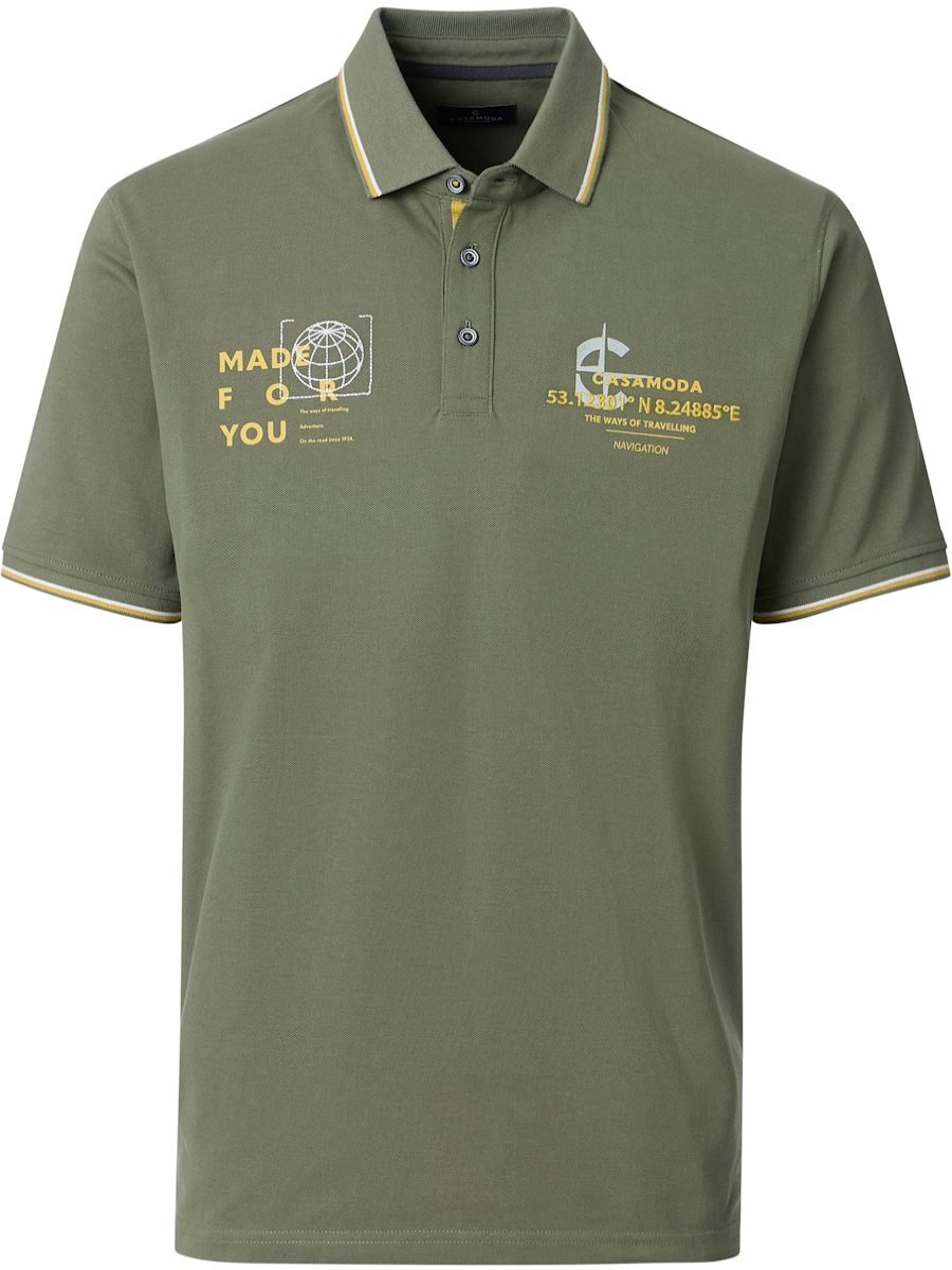 CASAMODA Poloshirt Met Print 3 Knoops 126320081-303 - XL