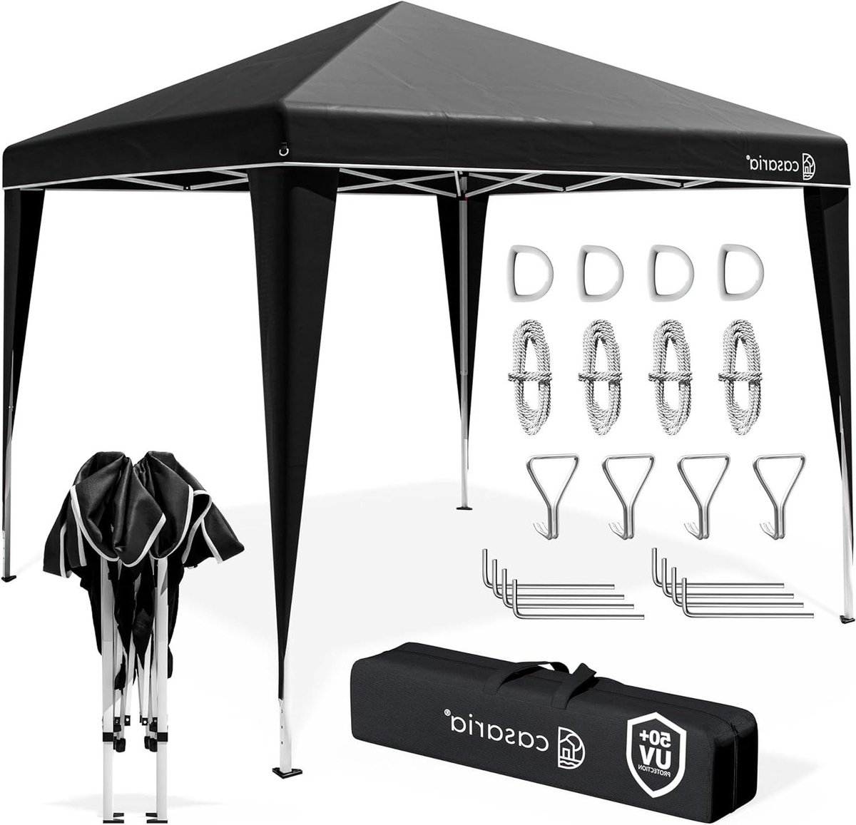 Pop-up Paviljoen - Vouwtent Tuinfeest - Buitenfeest Organiseren - UV Bescherming 50+ - 3 x 3 Meter - Zwart