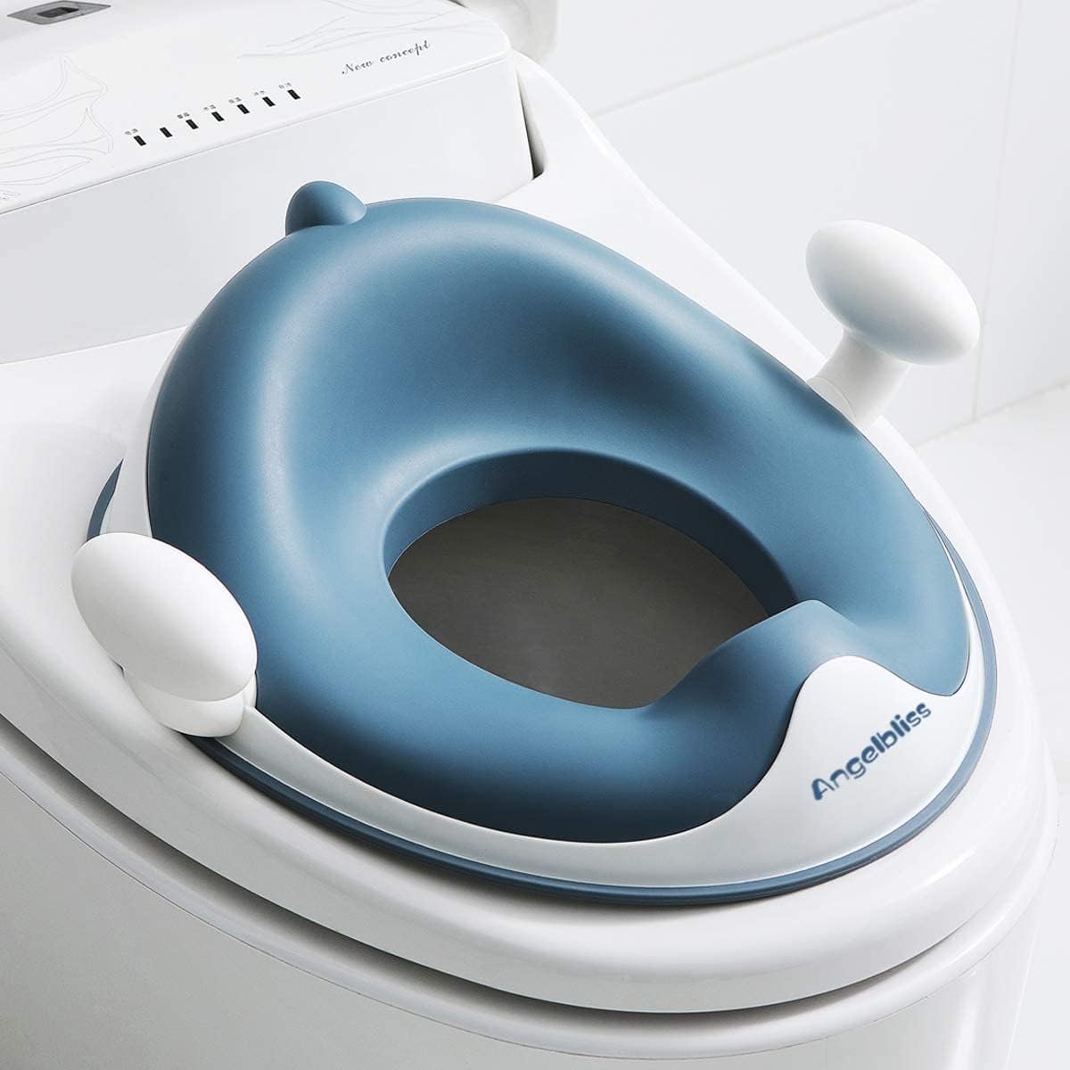 SnelShoppen - Toiletbril voor Kinderen, Baby Potty Training Toilet Trainer, Met Handvat en Splash Guard, Dubbele Antislip Padding, Geschikt voor Jonge