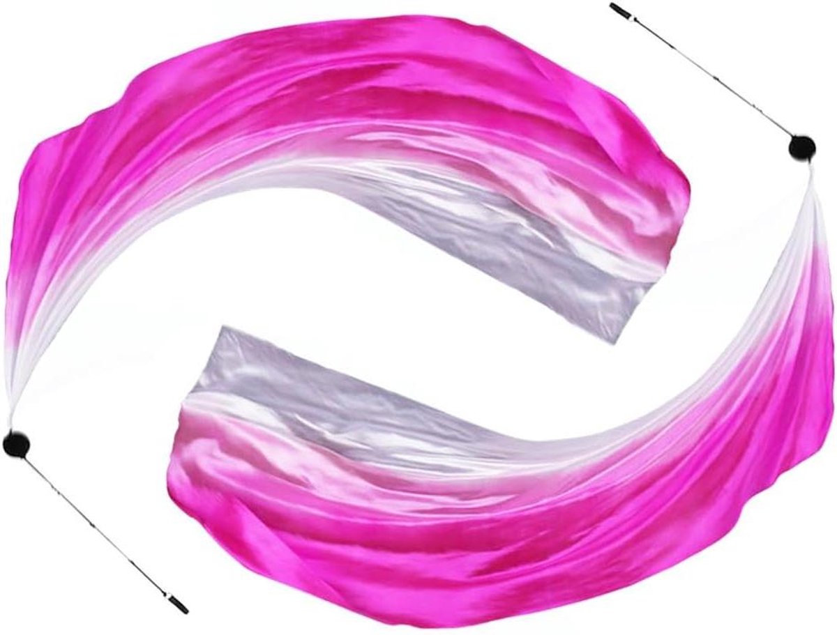 Dans Sjaals - Poi Streamers - Optredens Verbeteren - Zacht Imitatiezijde - 200x80cm - Roze