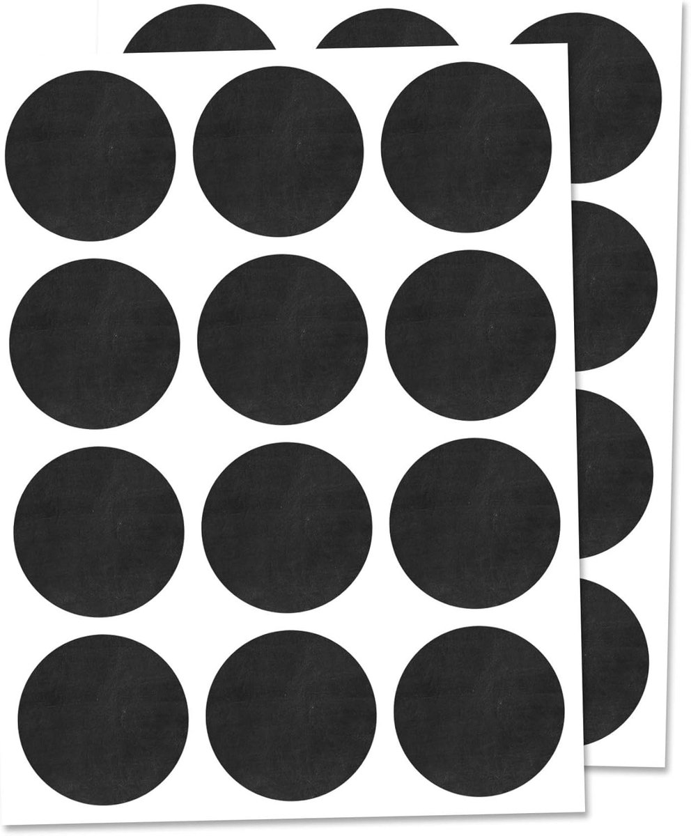 SnelShoppen - 300 Stuks 25mm Rond Krijtbordstickers Zelfklevende Labels, Herbruikbaar en Uitwisbaar voor Keuken, Feest, Tuin en Creatieve Projecten